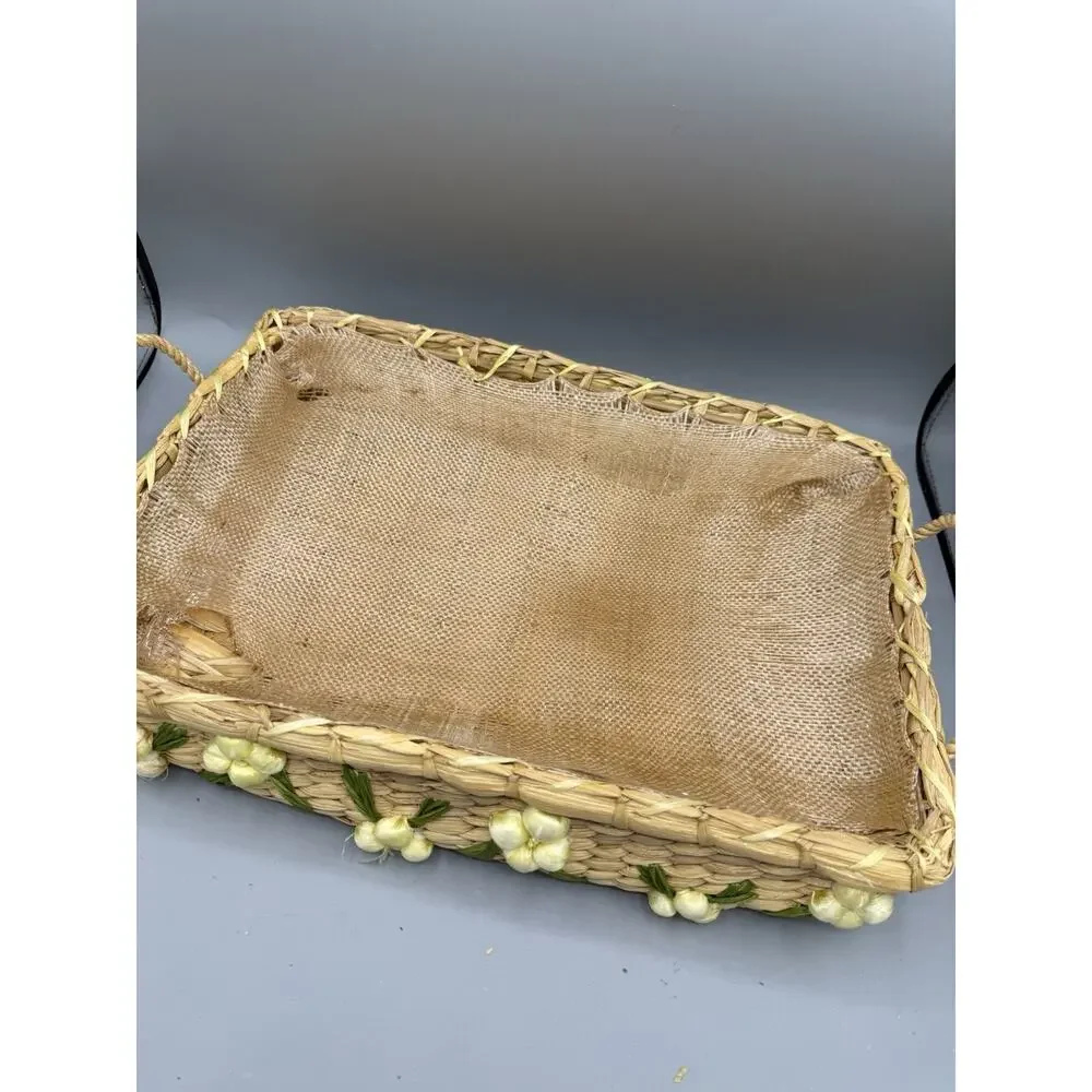 2 Vintage Wicker Baskets Repair Project Farmhouse Craft Decor AS IS